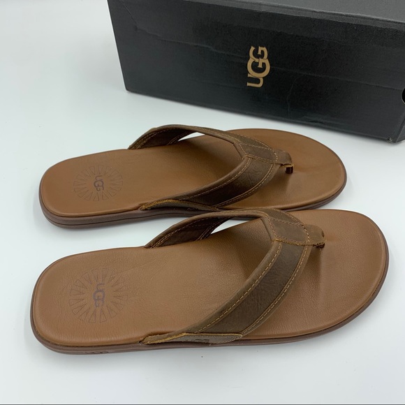 Ugg Men’s Seaside Leather Flip Flop - Picture 2 of 8